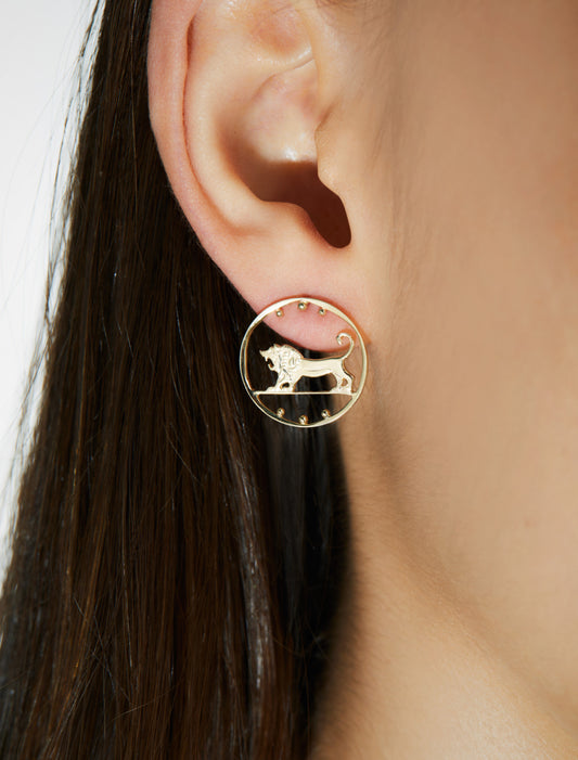 Lion stud earrings
