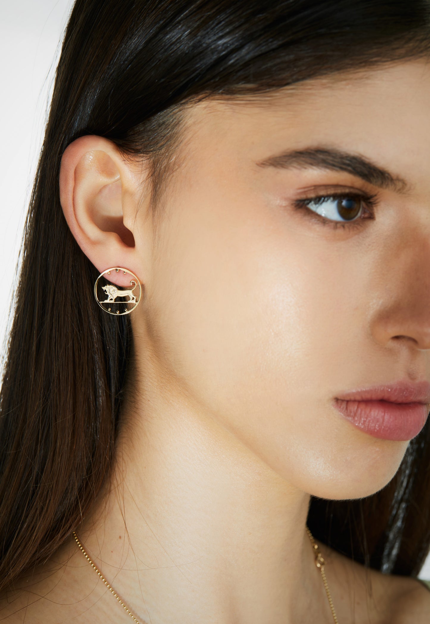 Lion stud earrings