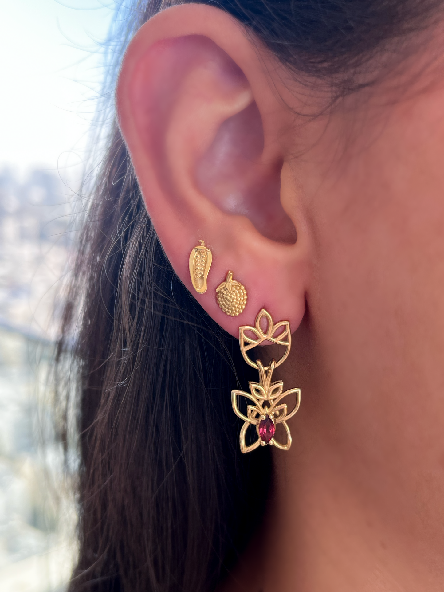 Raspberry Earrings